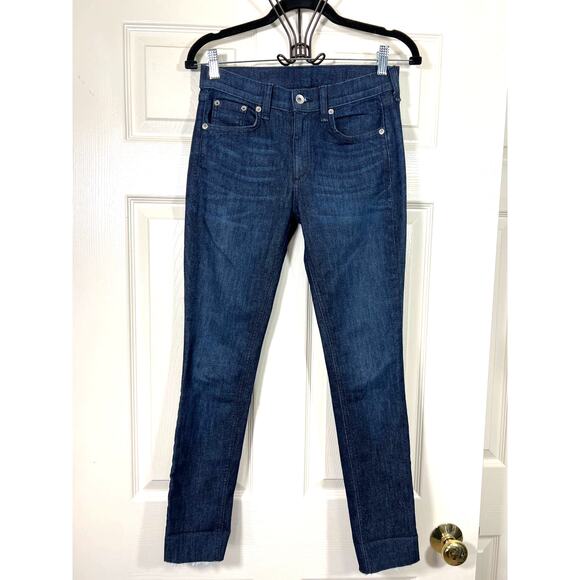 Rag & Bone Jean Skinny Leg Tonal River Dark Blue Wash Womens 27 Preppy - Picture 2 of 7